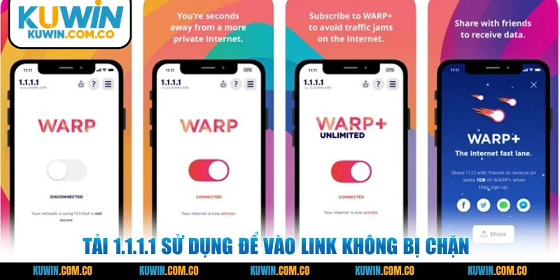 Tải 1.1.1.1 sử dụng để vào link không bị chặn